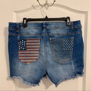 Forever 21 Plus size Patriotic Jean Shorts